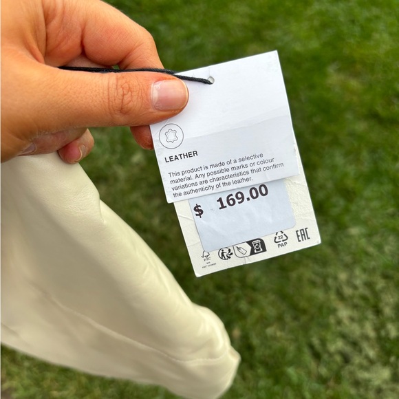 Zara Cream Shoulder Leather Bag - Picture 5 of 6